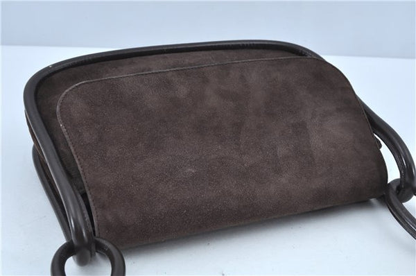 Authentic GUCCI Shoulder Hand Bag Purse Suede Leather Brown Junk J6873