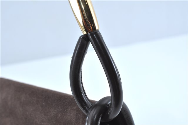 Authentic GUCCI Shoulder Hand Bag Purse Suede Leather Brown Junk J6873