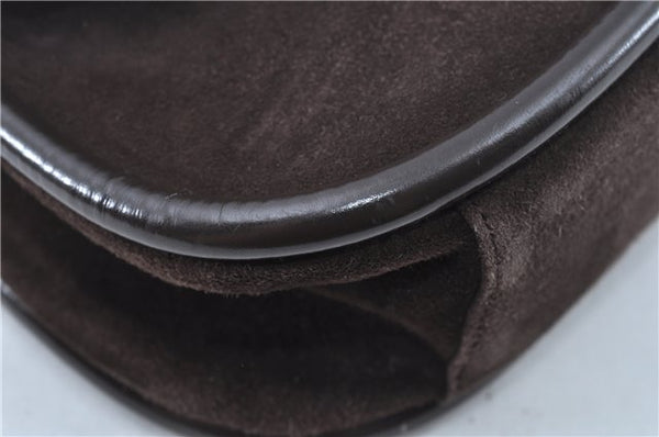 Authentic GUCCI Shoulder Hand Bag Purse Suede Leather Brown Junk J6873