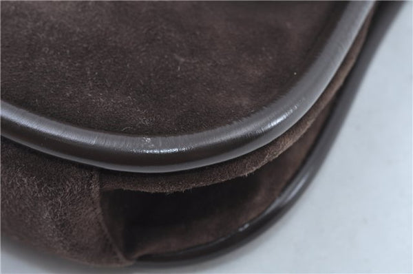 Authentic GUCCI Shoulder Hand Bag Purse Suede Leather Brown Junk J6873