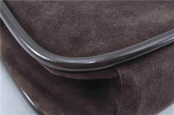 Authentic GUCCI Shoulder Hand Bag Purse Suede Leather Brown Junk J6873