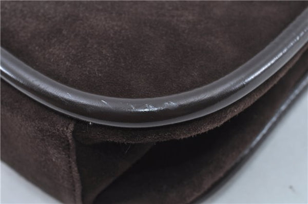 Authentic GUCCI Shoulder Hand Bag Purse Suede Leather Brown Junk J6873