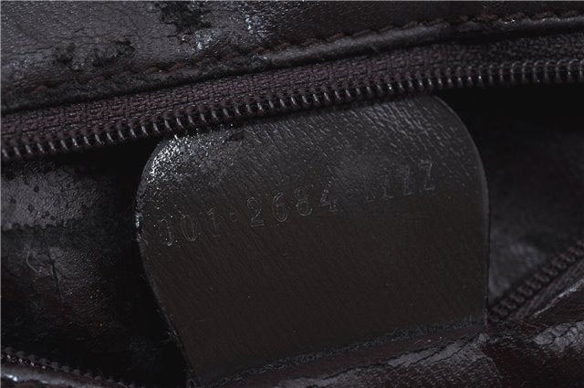 Authentic GUCCI Shoulder Hand Bag Purse Suede Leather Brown Junk J6873