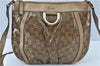 Auth GUCCI GG Crystal Abbey Shoulder Cross Body Bag Leather 203257 Brown J6875