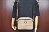 Authentic Burberrys Check Shoulder Cross Body Bag Canvas Leather Khaki J6883