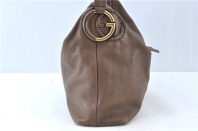 Authentic GUCCI Shoulder Hand Bag Purse Leather 309530 Brown J6899