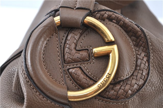 Authentic GUCCI Shoulder Hand Bag Purse Leather 309530 Brown J6899