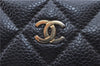 Authentic CHANEL Matelasse Caviar Skin CC Logo Long Wallet Purse Black Box J6974