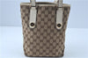 Authentic GUCCI Shoulder Tote Bag Purse GG Canvas Leather 153361 Brown J6980