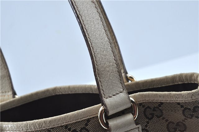 Authentic GUCCI Shoulder Tote Bag Purse GG Canvas Leather 153361 Brown J6980