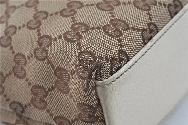 Authentic GUCCI Shoulder Tote Bag Purse GG Canvas Leather 153361 Brown J6980