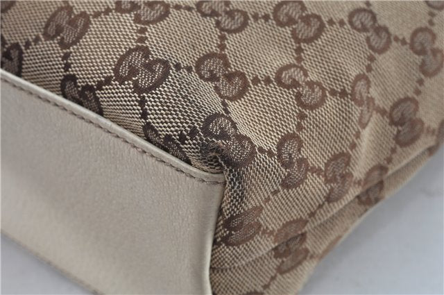 Authentic GUCCI Shoulder Tote Bag Purse GG Canvas Leather 153361 Brown J6980