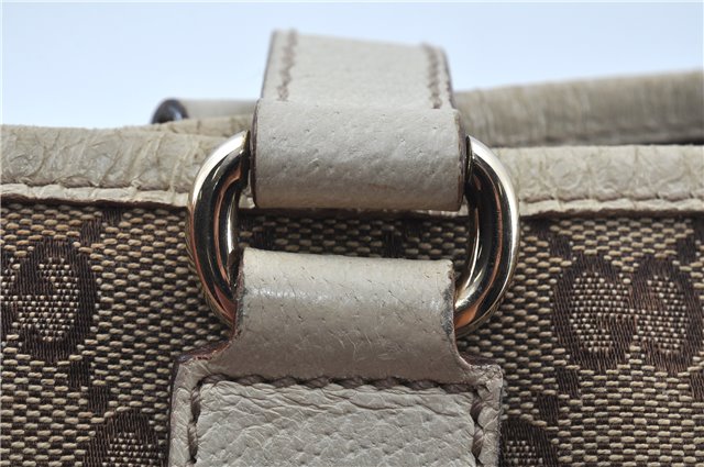 Authentic GUCCI Shoulder Tote Bag Purse GG Canvas Leather 153361 Brown J6980