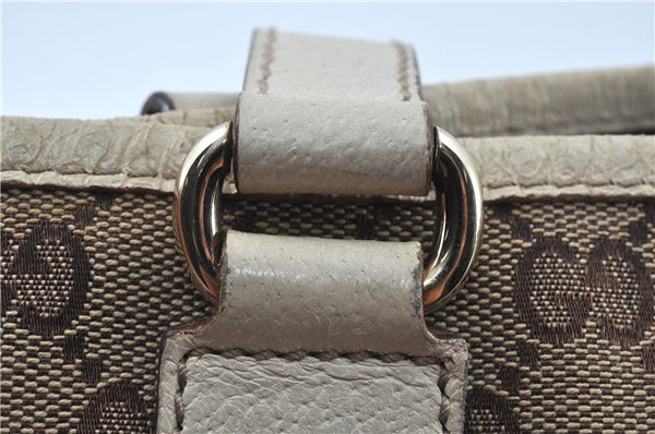 Authentic GUCCI Shoulder Tote Bag Purse GG Canvas Leather 153361 Brown J6980