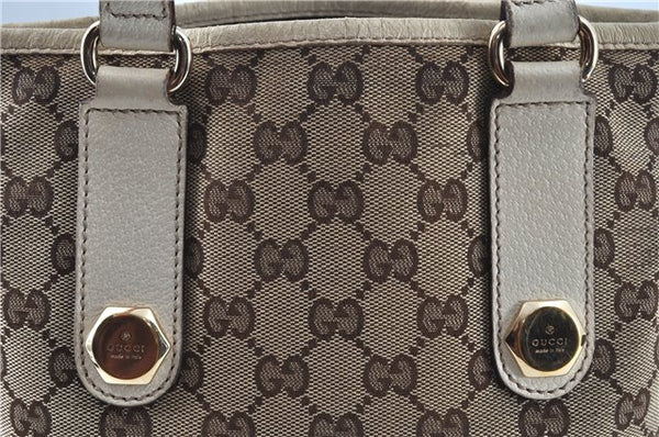 Authentic GUCCI Shoulder Tote Bag Purse GG Canvas Leather 153361 Brown J6980