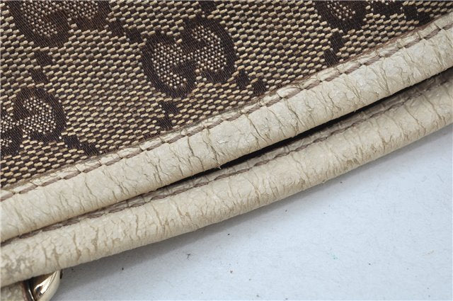 Authentic GUCCI Shoulder Tote Bag Purse GG Canvas Leather 153361 Brown J6980