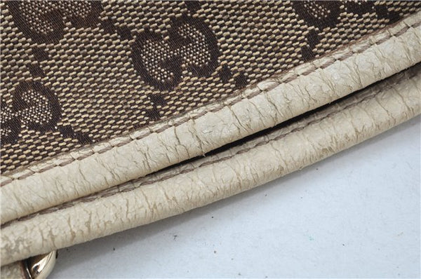 Authentic GUCCI Shoulder Tote Bag Purse GG Canvas Leather 153361 Brown J6980