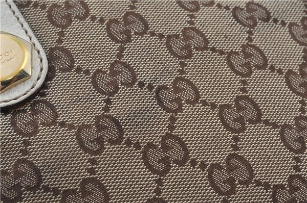 Authentic GUCCI Shoulder Tote Bag Purse GG Canvas Leather 153361 Brown J6980