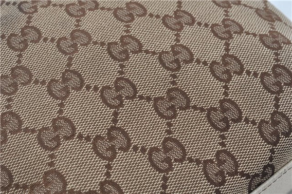 Authentic GUCCI Shoulder Tote Bag Purse GG Canvas Leather 153361 Brown J6980