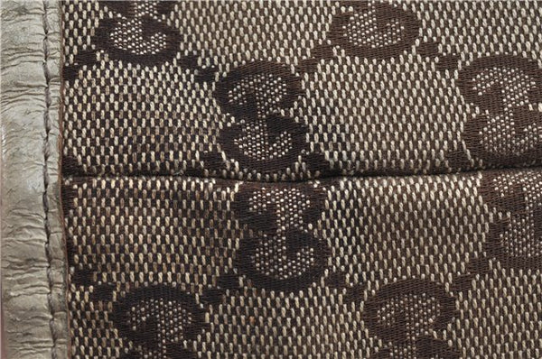 Authentic GUCCI Shoulder Tote Bag Purse GG Canvas Leather 153361 Brown J6980