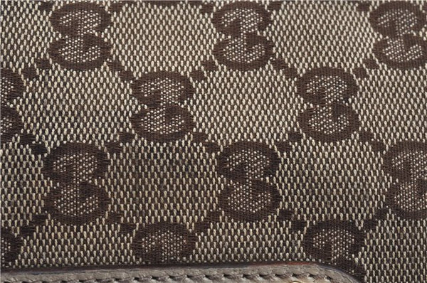 Authentic GUCCI Shoulder Tote Bag Purse GG Canvas Leather 153361 Brown J6980