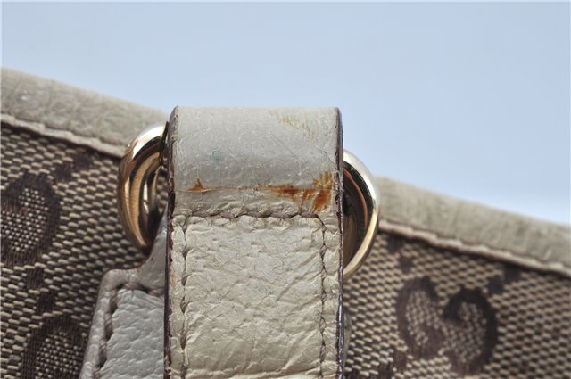 Authentic GUCCI Shoulder Tote Bag Purse GG Canvas Leather 153361 Brown J6980