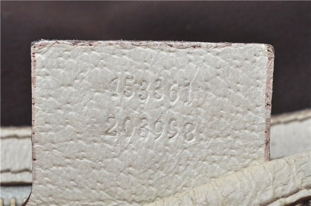 Authentic GUCCI Shoulder Tote Bag Purse GG Canvas Leather 153361 Brown J6980