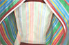 Auth BALENCIAGA Bazar Shopper M Tote Bag Mesh Leather 443097 Multicolor J6981
