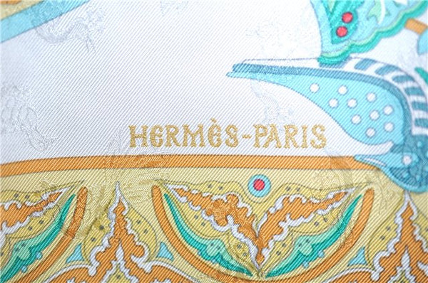 Authentic HERMES Carre 90 Scarf "Ciels Byzantins" Silk Light Blue Yellow J6993