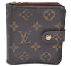 Authentic Louis Vuitton Monogram Compact Zip Bifold Wallet Purse M61667 LV J6994