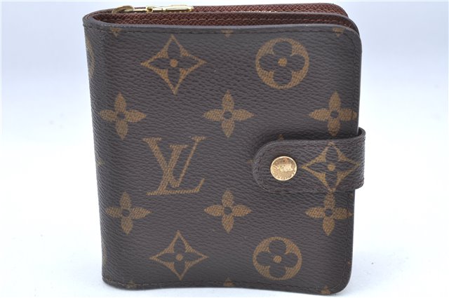 Authentic Louis Vuitton Monogram Compact Zip Bifold Wallet Purse M61667 LV J6994