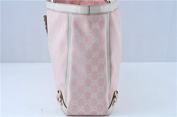 Authentic GUCCI Abbey Shoulder Tote Bag GG Canvas Leather 141472 Pink J6995