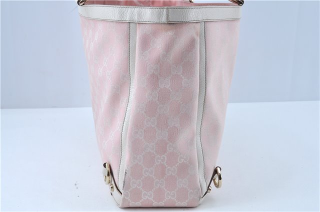 Authentic GUCCI Abbey Shoulder Tote Bag GG Canvas Leather 141472 Pink J6995