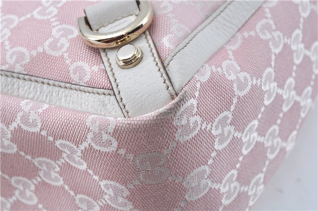 Authentic GUCCI Abbey Shoulder Tote Bag GG Canvas Leather 141472 Pink J6995