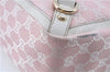 Authentic GUCCI Abbey Shoulder Tote Bag GG Canvas Leather 141472 Pink J6995