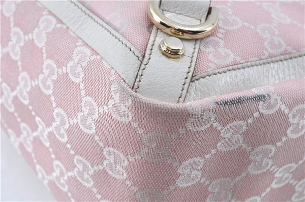 Authentic GUCCI Abbey Shoulder Tote Bag GG Canvas Leather 141472 Pink J6995