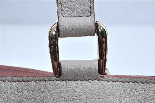 Authentic GUCCI Abbey Shoulder Tote Bag GG Canvas Leather 141472 Pink J6995