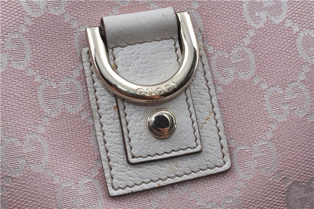 Authentic GUCCI Abbey Shoulder Tote Bag GG Canvas Leather 141472 Pink J6995