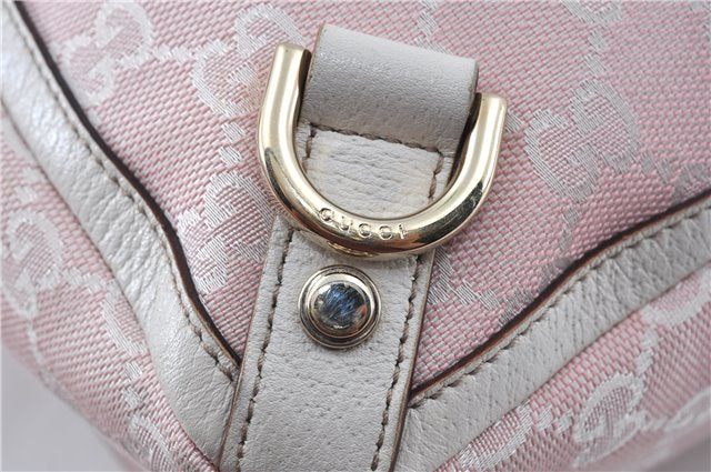 Authentic GUCCI Abbey Shoulder Tote Bag GG Canvas Leather 141472 Pink J6995