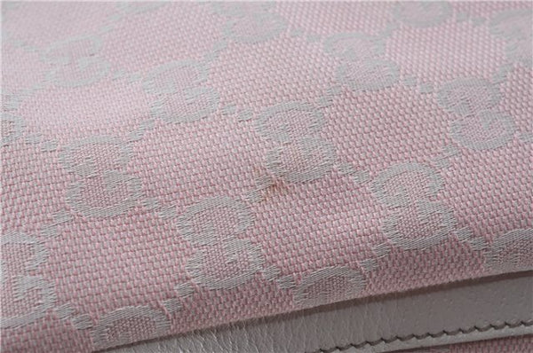 Authentic GUCCI Abbey Shoulder Tote Bag GG Canvas Leather 141472 Pink J6995