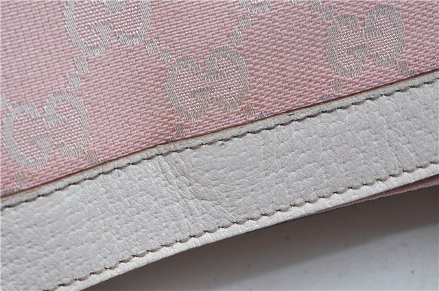 Authentic GUCCI Abbey Shoulder Tote Bag GG Canvas Leather 141472 Pink J6995