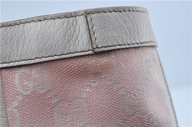 Authentic GUCCI Abbey Shoulder Tote Bag GG Canvas Leather 141472 Pink J6995