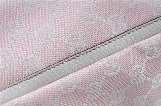 Authentic GUCCI Abbey Shoulder Tote Bag GG Canvas Leather 141472 Pink J6995