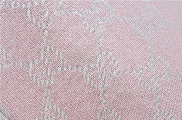 Authentic GUCCI Abbey Shoulder Tote Bag GG Canvas Leather 141472 Pink J6995