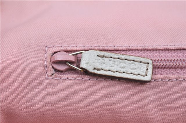 Authentic GUCCI Abbey Shoulder Tote Bag GG Canvas Leather 141472 Pink J6995