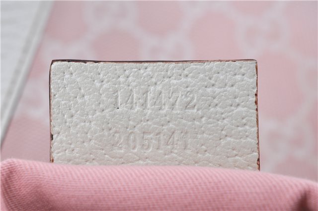 Authentic GUCCI Abbey Shoulder Tote Bag GG Canvas Leather 141472 Pink J6995