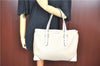 Authentic CELINE Paris Macadam Shoulder Hand Bag Canvas Leather Beige J6999