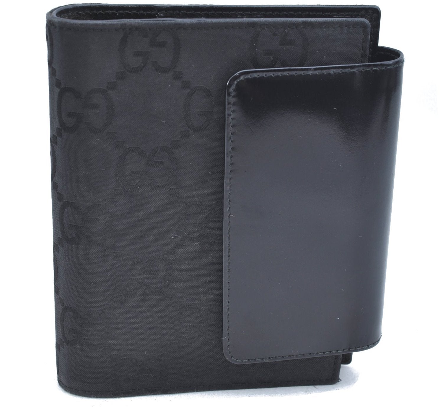 Authentic GUCCI Notebook Cover GG Nylon Leather Black J7003