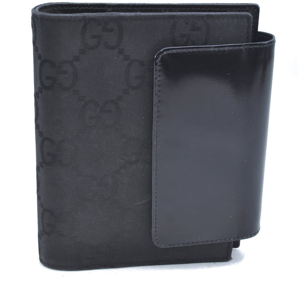 Authentic GUCCI Notebook Cover GG Nylon Leather Black J7003