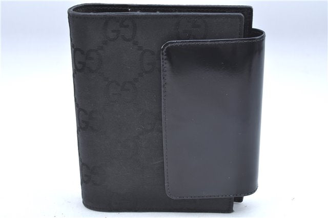 Authentic GUCCI Notebook Cover GG Nylon Leather Black J7003